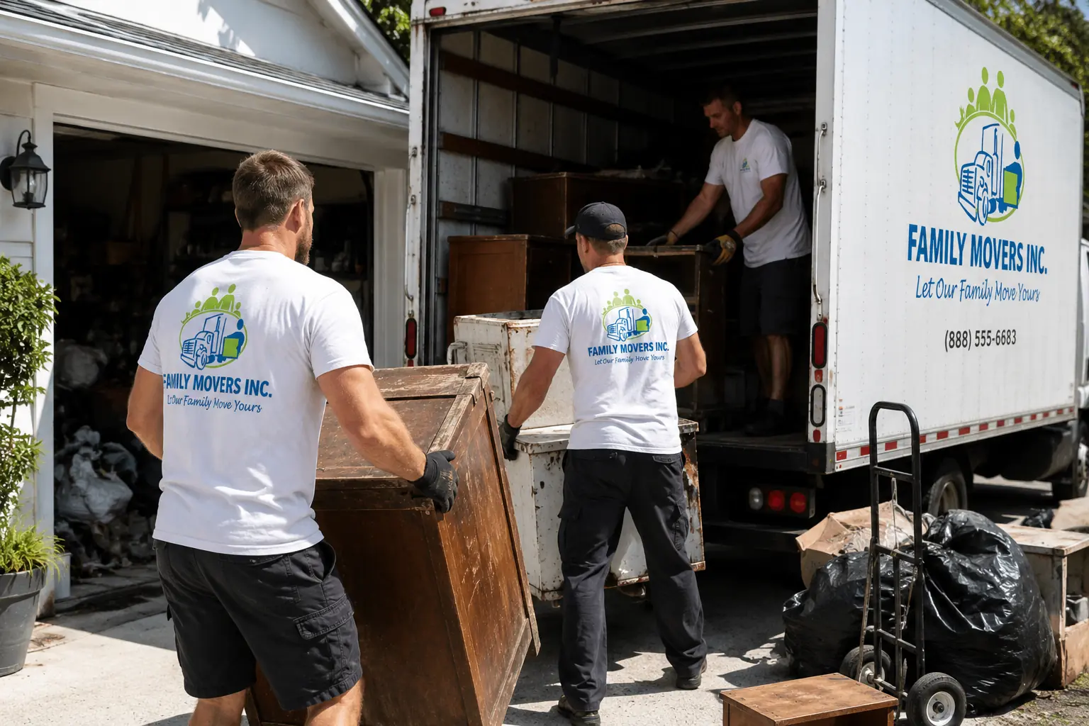 Family Movers crew — crew hauling away unwanted items